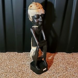 Handcrafted 14" Authentic Indonesian wood statue Made and paid for in Indonesia
